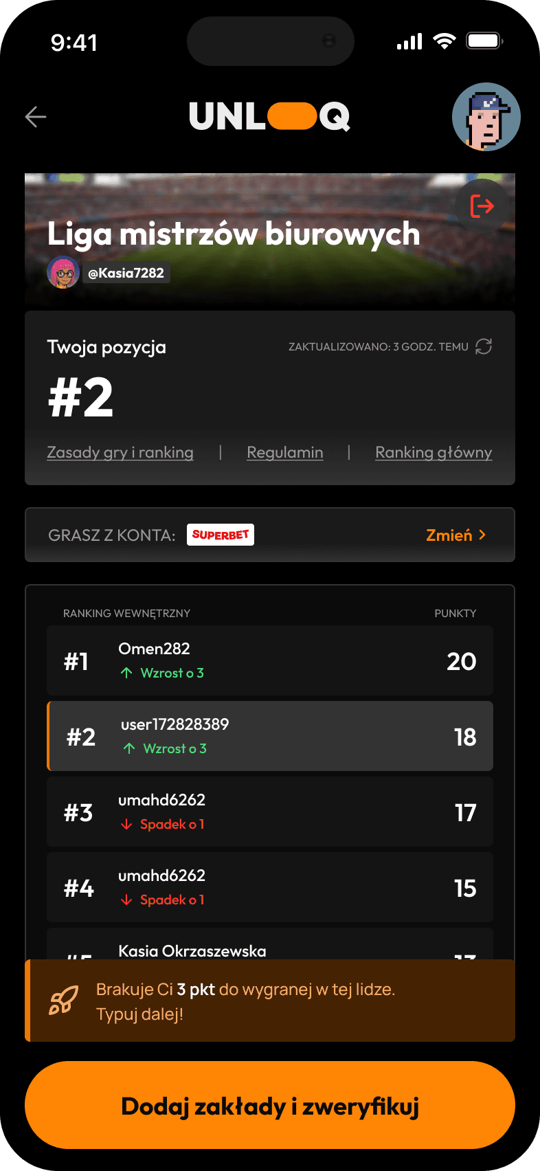 Zaproś znajomych.
Rywalizujcie ze sobą.